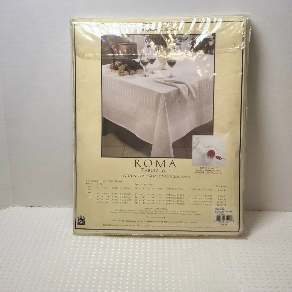 W C Designs Roma Tablecloth with Royal Guard Anti Soil Finish Oblong 60